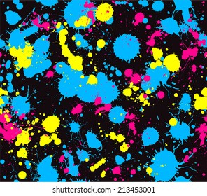 Neon splatter seamless pattern