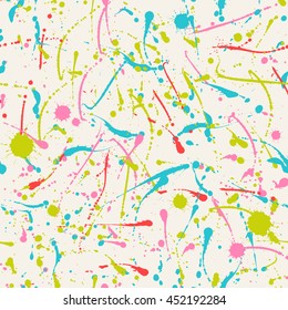 Neon splatter seamless pattern