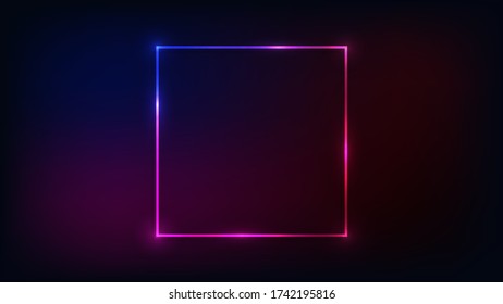 Neon Square Frame Shining Effects On Stock Vector (Royalty Free ...