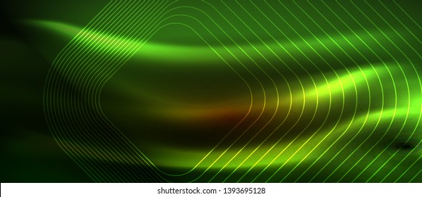Neon forma linhas quadradas no fundo de luz brilhante, design vetorial