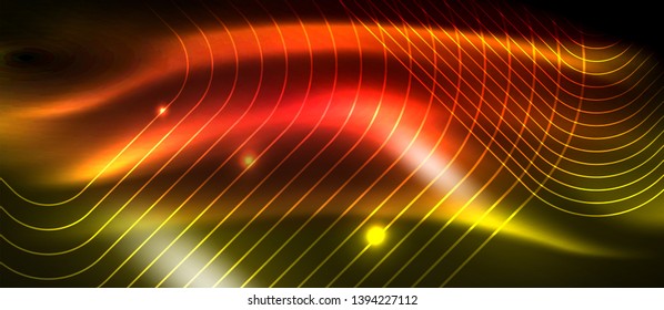 Neon forma linhas quadradas no fundo de luz brilhante, design vetorial