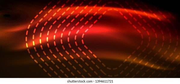 Líneas de formas cuadradas neón sobre fondo luminoso brillante, diseño vectorial