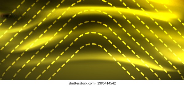 Líneas de formas cuadradas neón sobre fondo luminoso brillante, diseño vectorial