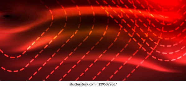 Neon square shapes lines on glowing light background, vector design