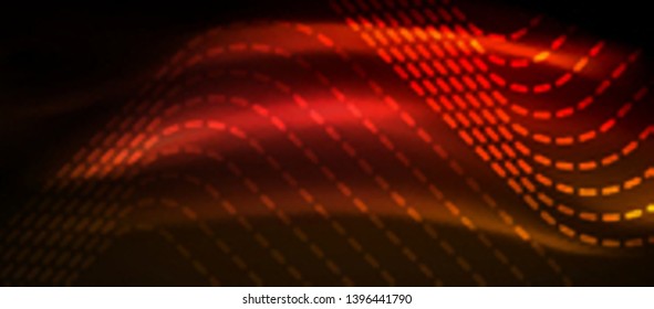 Neon square shapes lines on glowing light background, vector design