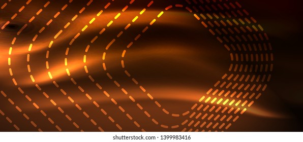 Neon square shapes lines on glowing light background, vector design