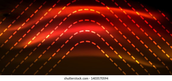 Neon square shapes lines on glowing light background, vector design