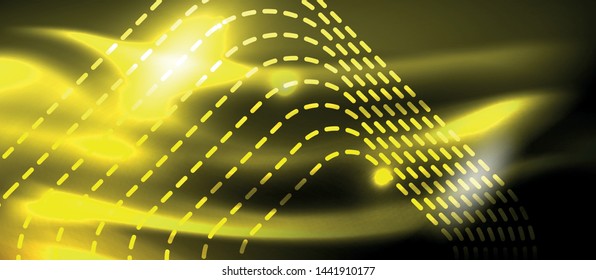 Líneas de formas cuadradas neón sobre fondo luminoso brillante, diseño vectorial