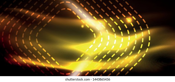 Líneas de formas cuadradas neón sobre fondo luminoso brillante, diseño vectorial
