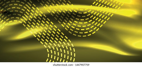 Neon square shapes lines on glowing light background, vector design