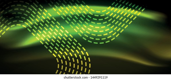 Neon square shapes lines on glowing light background, vector design