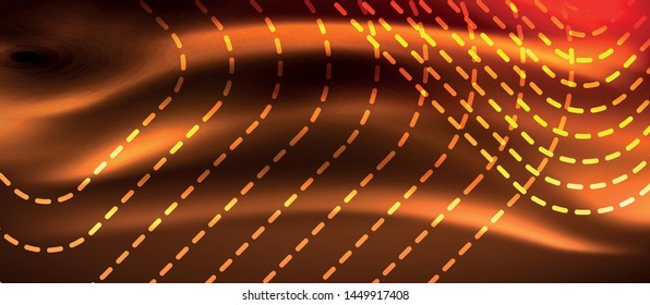 Neon square shapes lines on glowing light background, vector design