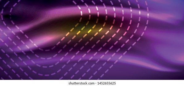 Neon square shapes lines on glowing light background, vector design