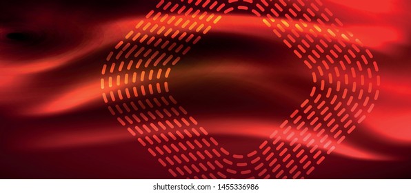 Neon square shapes lines on glowing light background, vector design
