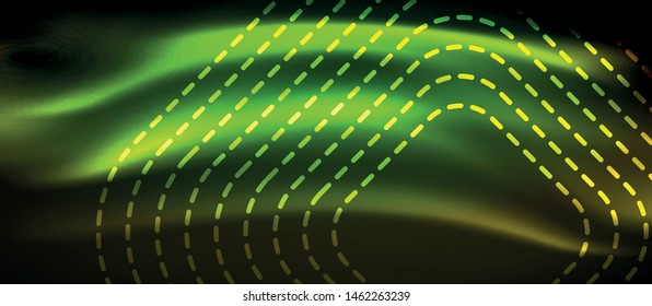 Líneas de formas cuadradas neón sobre fondo luminoso brillante, diseño vectorial
