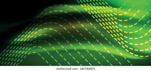 Neon square shapes lines on glowing light background, vector design