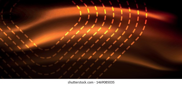 Líneas de formas cuadradas neón sobre fondo luminoso brillante, diseño vectorial
