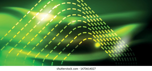 Líneas de formas cuadradas neón sobre fondo luminoso brillante, diseño vectorial