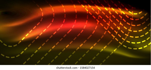 Líneas de formas cuadradas neón sobre fondo luminoso brillante, diseño vectorial