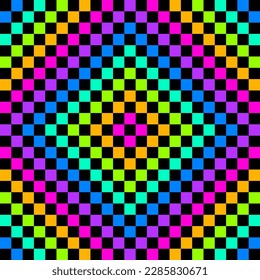 Neon squares background in hippie style