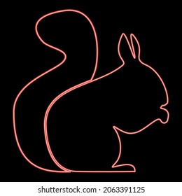 Neon squirrel red color vector illustration flat style light image
