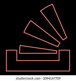 Neon apilando la bandeja color rojo ilustración vectorial imagen de estilo plano luz