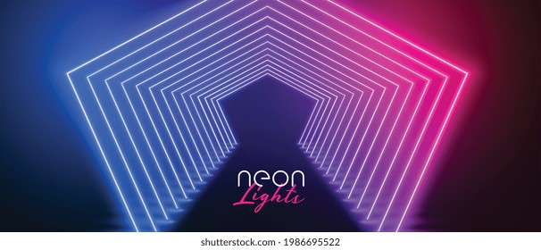 neon stage floor in pink and blue colors