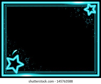 Neon Star Background - Stars and sparkle decorate this neon colored frame background