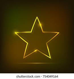 Neon star frame background