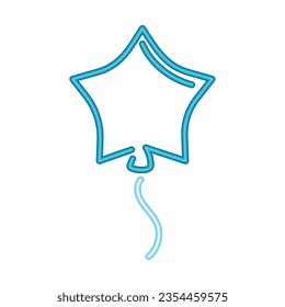 neon star helium balloons vector isolated