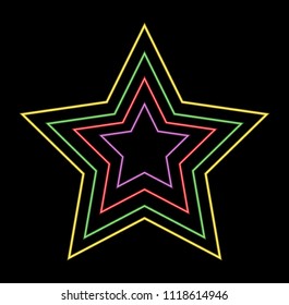 Neon star lines background. ( vector )