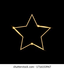 Neon star on a black glowing background