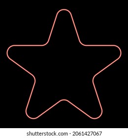 Neon star red color vector illustration flat style light image
