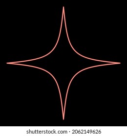 Ilustración vectorial de color rojo estrella neonatal imagen de luz de estilo plano
