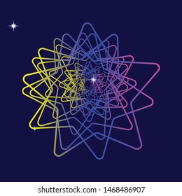 Neon star with a spiral.