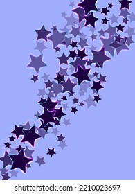 Neon stars glowing night sky objects vector illustration. Blue pink purple led light neon stars holiday decor. Birthday greeting card background. Magic ultraviolet cosmic objects.