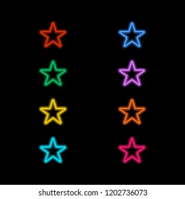 Neon Stars On Black Background Vector Stock Vector (Royalty Free ...