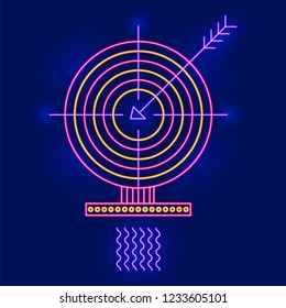 Neon startup icon. Vector illustration for business design.
