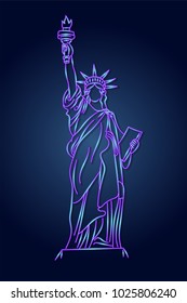 Neon of the Statue of Liberty in New York City.