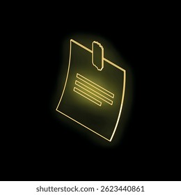 Neon sticky note is attached with a piece of tape on a black background, creating a vibrant and eye catching visual