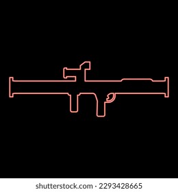 Neon Store Granate Trägerrakete Bazooka Rakete System rote Vektorgrafik Bild flach