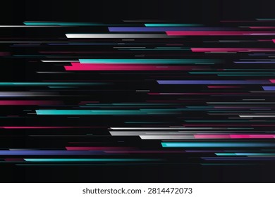 Neon streaks, dynamic multicolored light trails on black background, lighttrails cyan magenta