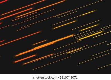 Neon streaks: dynamic orange-yellow light trails on black background, lighttrails