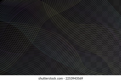 Neon Stripe Effect Vector Transparent Background. Color Shape Graphic Pattern. Curve Smooth Illustration. Gradient Flow Smoke Brochure.