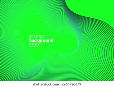neon striped curve and wavy aurora green technology science theme modern art background use for advertisment poster website banner landing page product package design vector eps.