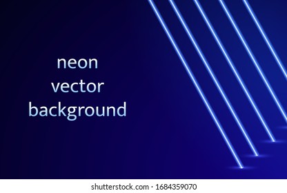 Neon striped lighting. Abstract background. Vector stock illustration
