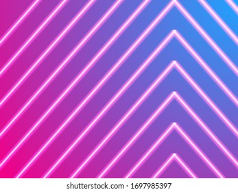 Neon striped lighting. Abstract background. Vector stock illustration