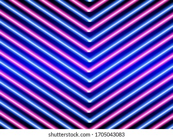 Neon striped lighting. Abstract background. Vector stock illustration