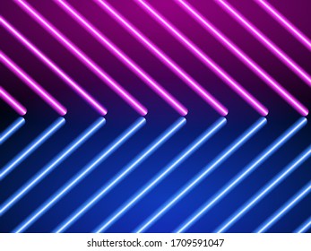 Neon striped lighting. Abstract background. Vector stock illustration