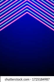 Iluminación con rayas neón. Antecedentes abstractos. Ilustración de material vectorial